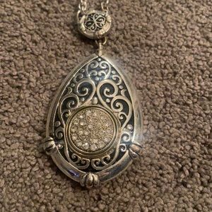 Black and silver necklace with rhinestones